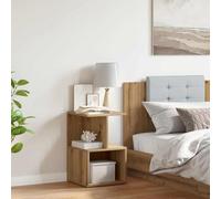 DYRJDJWIDHW Artisan Oak Engineered Wood Nightstand 35x35x55 cm with Wall Mount, Elegant Bedside Table for Bedroom & Living Room, Durable Storage Cabinet with Smooth Surface, MAX Load 60kg