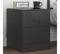 DYRJDJWIDHW Black Steel Night Stand 34.5x39x44 cm with Storage Shelf, Modern Bedside Table for Bedroom Living Room, Durable Metal End Table with Easy Assembly and Practical Handle