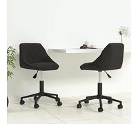 DYRJDJWIDHW Black Velvet Swivel Dining Chairs 2 Pack with Gas Lift Mechanism, 360 Degree Rotating Office with Wheels for Home Kitchen and Conference Room, Modern Upholstered Chairs with Soft Seat