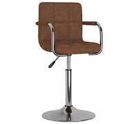 DYRJDJWIDHW Brown Fabric Dining Chair with Gas Lift Mechanism, 360 Degree Swivel Bar Stool, Adjustable Height Kitchen Chair for Home Dining Room and Bar Counter