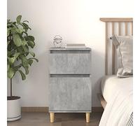 DYRJDJWIDHW Concrete Gray Nightstand 40x35x70 cm with Storage Cabinet - Elegant Bedside Table for Bedroom, Durable Plywood & Eucalyptus Wood, Spacious Organizer for Home Decor