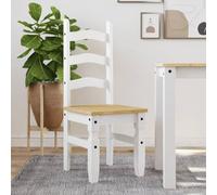 DYRJDJWIDHW Corona Dining Chairs Set of 2 Solid Pine Wood White Kitchen Chairs 42x47x107 cm Easy Clean Modern Minimalist Design for Dining Room Living Room Home Decor