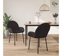 DYRJDJWIDHW Dining Chairs Set of 2 Black Faux Leather Upholstered Armchairs with Ergonomic Design for Kitchen Dining Room Living Area Home Decor Modern Comfortable Seating Furniture