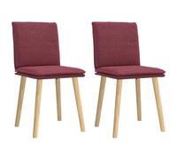 DYRJDJWIDHW Dining Chairs Set of 2 Burgundy Fabric Upholstered with Ergonomic Design, Solid Rubber Wood Frame for Living Room Kitchen Dining Area Comfortable Seating Furniture