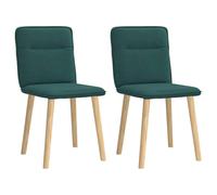 DYRJDJWIDHW Dining Chairs Set of 2 Dark Green Fabric Upholstered Modern Kitchen Chairs with Soft Polyester Seat and Backrest for Dining Room Living Room Home Decor