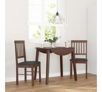 DYRJDJWIDHW Dining Chairs Set of 2 with Cushions, Solid Rubber Wood Brown Chairs, Ergonomic Design for Kitchen Dining Room and Living Area, Comfortable Seating with Back Support, Maximum Load 110kg