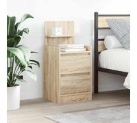 DYRJDJWIDHW Elegant Nightstand with 2 Drawers Sonoma Oak 38x34x80 cm, Sturdy Engineered Wood Bedside Table for Bedroom Storage, Modern End Table with Smooth Surface for Lamp, Books & Decor