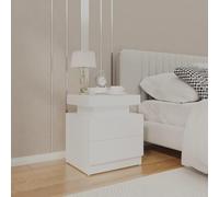 DYRJDJWIDHW Elegant White Plywood Night Stand 45x35x52 cm with Storage Space, Modern Bedside Table for Bedroom, Sturdy and Easy to Clean, Requires Assembly