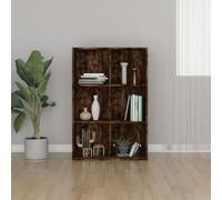 DYRJDJWIDHW Estantería Aparador 6 Estantes Madera Contrachapada Roble Ahumado 66x30x98 cm Mueble Librería Organizador Salón Dormitorio Oficina Decoración Moderna
