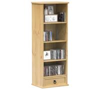 DYRJDJWIDHW Estantería CDs Corona Madera Pino Maciza 40x30x110 cm Almacenamiento Organizador DVD colección Oficina Dormitorio Mueble Funcional