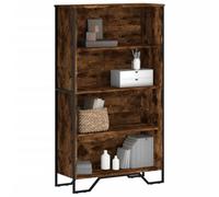 DYRJDJWIDHW Estantería Moderna Roble Ahumado 80x31x137,5 cm para Libros y decoración, 4 estantes Abiertos, Estructura Madera ingeniería con Patas metálicas estables, Ideal salón y Oficina