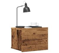 DYRJDJWIDHW Floating Night Stands for Bedroom Wall Mounted Set of 2 Aged Wood 40x32x30 cm Space Saving Bedside Tables with Sturdy Surface for Lamp Books Storage
