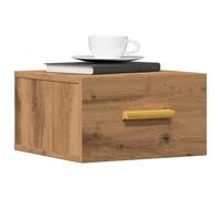 DYRJDJWIDHW Floating Nightstand Wall Mounted 2 Pack, 35x35x20cm Oak Finish, Space Saving Bedside Table with Storage Shelf, Modern Minimalist Design for Bedroom Living Room