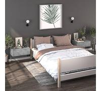 DYRJDJWIDHW Floating Nightstand Wall Mounted 2 Pack Concrete Gray Color Space Saving Bedside Table with Storage Shelf for Bedroom Living Room Modern Design Easy to Clean Plywood