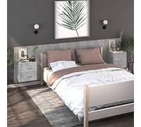 DYRJDJWIDHW Floating Nightstand Wall Mounted 2-Pack Concrete Gray Color Space-Saving Bedside Table with Storage Drawer for Bedroom Modern Home Furniture