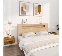 DYRJDJWIDHW Floating Nightstand Wall Mounted 2 Pack Smoked Oak Color 50x36x25 cm, Modern Bedside Table with Storage Shelf, Space Saving Wall Shelves for Bedroom Decor, Durable Plywood Material