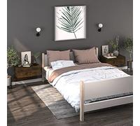 DYRJDJWIDHW Floating Nightstand Wall Mounted 2 Pack Smoked Oak Color Space Saving Bedside Shelf for Small Rooms Modern Design Easy to Clean Plywood Storage Solution