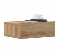 DYRJDJWIDHW Floating Nightstand Wall Mounted, Compact Oak Wood Bedside Table with Storage Shelf 40x32x15cm, Space Saving Artisan Design for Small Bedroom, Living Room, MAX Load 40kg