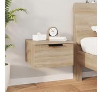 DYRJDJWIDHW Floating Nightstand Wall Mounted, Modern Oak Sonoma Bedside Table with Storage Shelf, Space Saving 34x30x20cm, Sturdy Plywood for Bedroom, Living Room, Hanging Night Stand Holds 60kg