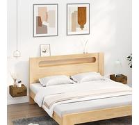 DYRJDJWIDHW Floating Nightstand Wall Mounted Set of 2, Smoked Oak Plywood Bedside Tables 35x35x20cm, Space Saving Storage Shelves for Bedroom Living Room, Modern Minimalist Decor