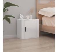 DYRJDJWIDHW Floating Nightstand Wall Mounted White Glossy 50x30x47 cm, Modern Bedside Table with Storage Shelf for Bedroom, Durable Plywood Wall Shelf for Decor Photos Plants