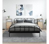 DYRJDJWIDHW Industrial Nightstand Set of 2, Engineered Wood & Iron Bedside Table with Adjustable Legs, Oak Sonoma Finish, 41x31x80 cm, Modern Storage End Table for Bedroom Living Room