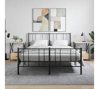 DYRJDJWIDHW Industrial Nightstand Set of 2, Engineered Wood & Iron Side Table with Storage Shelf, Adjustable Legs for Bedroom, Living Room, Oak Sonoma Finish 50x41x65 cm