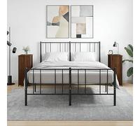 DYRJDJWIDHW Industrial Nightstand Set of 2, Engineered Wood & Iron Side Table with Storage Shelves, Adjustable Legs, Oak Brown Finish, 32x42x80 cm for Bedroom Living Room
