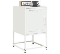 DYRJDJWIDHW Industrial Nightstand Set of 2 White Steel Bedside Tables 36x39x60.5 cm with Wall Mount, Sturdy Metal End Table for Living Room & Bedroom, Modern Side Table with Large Storage Space
