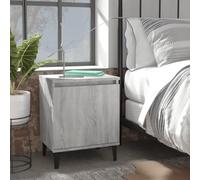 DYRJDJWIDHW Industrial Nightstand with Metal Legs, Sonoma Gray Bedside Table 40x30x50 cm, Sturdy & Spacious Storage, Left/Right Open Design, Easy to Clean, Modern Furniture for Bedroom or Living Room