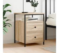 DYRJDJWIDHW Industrial Nightstand with Storage Sonoma Oak 44x45x60 cm, Engineered Wood & Iron Side Table with Adjustable Legs, Modern Bedroom Furniture for Home Decor
