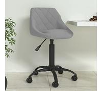 DYRJDJWIDHW Light Gray Velvet Dining Chair with Gas Lift and Swivel Wheels, Adjustable Height Office Chair for Home Office and Living Room, Ergonomic Comfort Seat