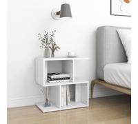 DYRJDJWIDHW Mesitas de Noche 2 uds Blanco Modernas, Madera Contrachapada, Nocheros con Almacenamiento Abierto, 50x30x51.5cm, Ideal para Dormitorio y Salon, Facil Limpieza, Diseño Elegante