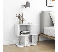 DYRJDJWIDHW Mesitas de Noche Modernas 2 uds - Nocheros Blancos Brillantes de Madera Contrachapada 50x30x51.5cm con Almacenamiento, Estilo Elegante para Dormitorio y Salon, Facil Montaje y Limpieza