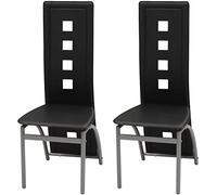 DYRJDJWIDHW Modern Dining Chairs Set of 2 Black Synthetic Leather Upholstered High Back Ergonomic Design Comfortable Kitchen Dining Room Furniture with Steel Frame Easy Assembly