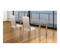 DYRJDJWIDHW Modern Dining Chairs Set of 2 White Synthetic Leather Ergonomic Design Comfortable Seating Chrome Legs Sturdy Construction for Kitchen Dining Room Living Space