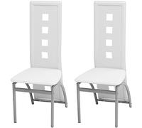 DYRJDJWIDHW Modern Dining Chairs Set of 2 White Synthetic Leather Upholstered with High Back Ergonomic Design for Kitchen Dining Room Home Decor
