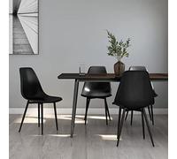 DYRJDJWIDHW Modern Dining Chairs Set of 4 Black PP Material with Metal Legs, Ergonomic Backrest Kitchen Dining Room Stackable Comfortable Chairs for Home Restaurant Cafe