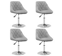 DYRJDJWIDHW Modern Dining Chairs Set of 4 Swivel Velvet Upholstered with Gas Lift Mechanism, 360 Degree Rotating Office Light Gray Accent Chairs for Kitchen Dining Room Home Decor