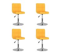 DYRJDJWIDHW Modern Dining Chairs Set of 4 Yellow Swivel with Gas Lift Mechanism, 360 Degree Rotating Office Adjustable Height Fabric Upholstered Chairs for Kitchen Dining Room Home Decor