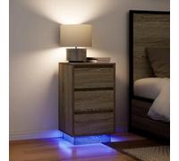 DYRJDJWIDHW Modern LED Night Stand with 3 Drawers, Sonoma Oak Finish, 38x34x65 cm, RGB Lighting for Bedroom, Adjustable Colors & Brightness, Sturdy Engineered Wood, Wall Mountable, USB Powered