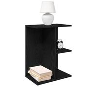 DYRJDJWIDHW Modern Night Stand with 3 Storage Compartments, Engineered Wood Bedside Table in Black Oak Finish, Sturdy & Space-Saving Design 46.5x29x61 cm for Bedroom, Living Room