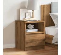 DYRJDJWIDHW Modern Night Stand with Drawer, Engineered Wood Bedside Table 40x40x52cm, Artisan Oak Finish, Sturdy Surface for Decor, Easy Assembly, Compact Storage for Bedroom or Living Room