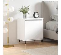 DYRJDJWIDHW Modern Night Stand with Storage, Engineered Wood White Glossy Finish 40x30x50 cm, Bedside Table for Bedroom, Living Room, Compact Design with Spacious Shelf, Easy Assembly, Wall Mountable