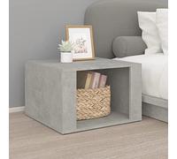 DYRJDJWIDHW Modern Nightstand Concrete Gray 57x55x36 cm - Plywood Bedside Table with Storage Shelf for Bedroom, Living Room Sturdy & Waterproof Surface for Decor, Books, Remote Control