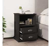 DYRJDJWIDHW Modern Nightstand Set of 2 Black 43x36x60 cm with Drawers - Elegant Bedside Table for Bedroom Storage Durable Plywood Night Stand with Open Shelf - Easy Assembly Home Decor Furniture
