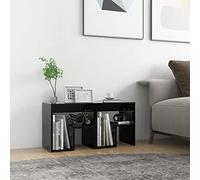 DYRJDJWIDHW Modern Nightstand Set of 2, Black Plywood Bedside Table with Shelf, 40x30x40 cm Storage End Table for Bedroom, Living Room, Easy to Clean and Assemble