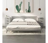 DYRJDJWIDHW Modern Nightstand Set of 2, Concrete Gray Finish, 40x36x65 cm, with 3 Drawers for Bedroom Storage, Sturdy Plywood Construction, Wall Anchor Included for Safety