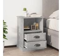 DYRJDJWIDHW Modern Nightstand Set of 2, Concrete Gray Finish, 43x36x60 cm, with 2 Drawers & Open Shelf, Durable Plywood, Space-Saving Bedroom Furniture for Home Decor
