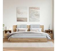 DYRJDJWIDHW Modern Nightstand Set of 2, Engineered Wood Bedside Table with Drawer and Shelf, Artisan Oak Finish, Sturdy and Water-Resistant, Easy to Clean, 40x40x50 cm for Bedroom Living Room